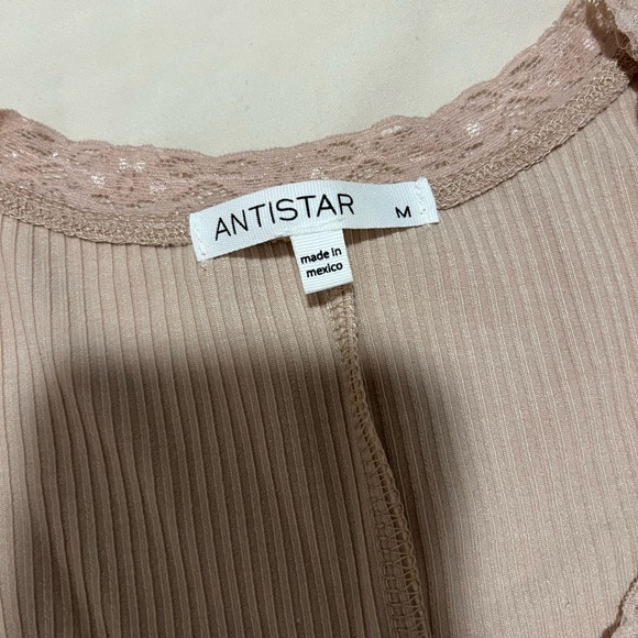 Women's Tan Ribbed Top - Picture 2 of 3